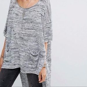 FREE PEOPLE knit high low tunic size M